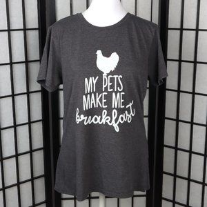 Women's Shortsleeve Tee "My Pets Make me Breakfast" L
